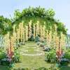Fiori decorativi Kit di glicine finto Viti artificiali colorate per la decorazione del giardino di casa Ghirlanda di fiori finti realistica per interni