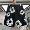 Short Floral de styliste pour hommes, surdimensionné, Harajuku, décontracté, imprimé, Streetwear, pantalon court, 714