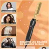 Alisadores de cabelo Leeons Black Comb Straightener Flat Ferro Elétrico Aquecimento Molhado e Seco Curler Straight Styler Curling 230323 Drop D Dhzqp