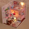 Architecture/DIY House Wooden Mini Miniature Doll House DIY Small House Kit Production Room Princess Toys Home Bedroom Decoration with Furniture Gifts