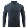 Chemises décontractées pour hommes Hommes Printemps et automne Sports de plein air à manches longues Hommes Col montant Chemise de remise en forme en vrac Haut de course à séchage rapide