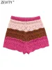 Shorts Zevity Women Fashion Hollow Out Crochet Rands Stick Shorts Lady Elastic midja Hot Slim Shorts Chic Pantalone Cortos P4886