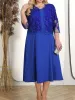 Jurken Tweedelige jurk Vrouw Lente Herfst Borduren Bloemen Maxi Lange Jurk voor Bruiloftsgast Feest Plus Size Dameskleding