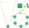 designer jewelry braceletNever Fade Jewelry Sets Pendant Fashion Earring Bracelet Necklace Four Leaf Clover Lucky Set Wedding Women Jewelry Sets with box