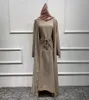 Vêtements ethniques Mode Cristal 3 Pièces Ensembles Islamique Musulman Femmes Robe Polyester Pierres De Luxe Abaya