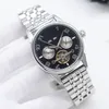 Luksusowe zegarki męskie 42 mm automatyczne mechaniczne wodoodporne zegarki odporne na zarysowanie szkła mineralne 316L Case ze stali nierdzewnej i pusta design zegarek męski