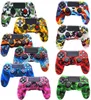 Pour SONY Playstation 4 PS4 coque de manette sans fil Bluetooth poignées de pouce manette Console camouflage peau antidérapante Silicone Cover7606410