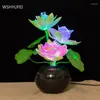 Candle Holders 1pc Lotus Simulated Candlestick Buddha Hall Flower Ornaments Living Room Bonsai Colorful For Decoration