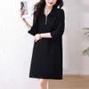 Light Luxury, Fashionable Temperament, Small Black Dress for Women in Spring 2024, New Solid Color, High-end, Minimalist Black, Loose Fitting and Stylish Skirt