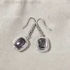 Designer david yurma jóias 925 prata esterlina luz luxo torcido brincos de rosca com brincos de diamante quadrado para venda rápida