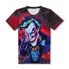 Men's T-shirts Cartoon Anime Poker Clown Mens 3d Digital Printed T-shirt Short Sleeved Fat Trendy