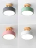 Ceiling Lights Macaron Wooden Led Light Modern Round Metal Lamp For Home Bedroom Corridor Bathroom Loft Decor Lighting Fixtures2701109