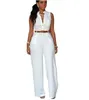 S2XL PLUSSOLID Casual Sexy Sleepness Jumpsuits Przyjazd Kobiety Summer Fashion Slim Elegant Long Rompers Kobieta xxl 240301