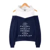 Jacken FRIENDS Bedruckte Off-Shoulder-Kapuzenpullis für Damen, TV-Show, ich werde für Sie da sein, Kapuzenpullover, Sweatshirt, Damenmode, Fleece, warmer Jackenmantel