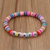 Braccialetti con ciondoli Bohemian Love Letter Heishi Disc Borda il braccialetto per le donne Pulseras con perline di argilla Gioielli africani multicolori da spiaggia estiva