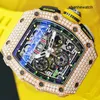 Athleisure Watchデザイナー腕時計RMリストウォッチRM11-03 RG自動メカニカルサテンフロストグレード5チタン合金リアダイヤモンドラグジュアリーメンズウォッチRM1103