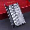Money Clips Authentic Crocodile Belly Skin Businessmen Long Bifold Wallet For Suits Clutch wallet Exotic Alligator Leather Male Card Holders L240306