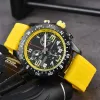 Brei 1884 Luxury Men's Watch Quartz Endurance Pro Avenger Chronograph 44mm Watches Flera färger Gummi män klockor armbandsur safir kronograf