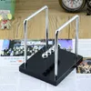 Decorative Objects Figurines Wood base stainless steel support square Newton swing ball billiard ball anti break line business gift ornament T240306