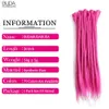 20 Polegadas Handmade Dreadlocks Tranças Extensões de Cabelo Para Homens 10 Fios Sintéticos Crochet Trança Ombre Cabelo Para Mulheres Azul Vermelho 240226