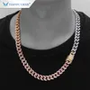 Tianyu, gran oferta, diseños de collar de moissanita para hombre, cadena de eslabones cubanos, cadena de diamantes de moissanita chapada en plata, oro blanco/rosa/amarillo