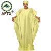 Kleid APTX Afrikanische Maxikleider für Frauen Sommer Oneneck Lose Halbarm Plus Größe Lässige Elegante Damen Tragen Hochzeit TA2325002