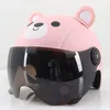 Capacetes de motocicleta Crianças Meio Kawaii Bonito Dos Desenhos Animados Dupla Lente Scooter Bicicleta Capacete Casco Vespa Village Equitação Capacete de