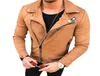 Men Coat Streetwear Bomber Suede Leather Jacket Coat Lapel Zipper Slim Biker Motocycle4638034