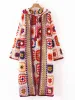 GypsyLady Vintage fait à la main pull tricoté Cardigan multicolore Crochet à capuche femmes hiver Cardigan Long pull vêtements d'extérieur manteau