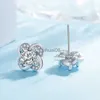 Stud clover designer stud earrings women girls shining bling crystal love geometry charm earring earings ear rings jewelry 240306