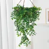 Dekorativa blommor 5 Heads 45 Artificial Plastic Rottan Plant for Home Windows Bill Wall Hanging Christmas Wedding Arch Decoration Pography