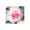 Bröllopsblommor 20st/OPP Bag 12cm Artificial Rose Flower Heads Silk Dekorativ festdekoration Vägg Bukett Vita rosor Drop Deliv Dh2ex