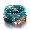 Fashion Stretch Charm Armband Women Paris Tower Wing Baseball Bohemian Ethnic Design Beaded Bangles Multilayer Mens Crystal Elastic Rice Pärlor smycken Pulseras