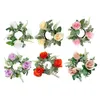 Fleurs décoratives, anneau de bougie, couronne, support de pilier, Rose artificielle de 8.7 pouces