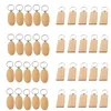 40 pièces porte-clés en bois vierge bricolage porte-clés en bois étiquettes cadeaux jaune 20 pièces ovale 20 rectangle 250m