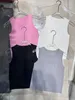 Letnia czołg Top Kobiet Designer mody kamizelki bez rękawów haftowana tkanna koszula