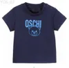 Camisetas Bonito Verão Bebê Meninos Meninas Marca Camisetas Letras Impressas Crianças Manga Curta T-shirt Algodão Crianças Desenhos Animados Urso Camisa Criança Tees 240306