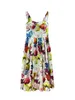 Milan Runway Dress 2024 Flower Print Spaghetti Strap Sleeveless Slim Long Dresses Holiday Vestidos de Festa 30624