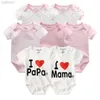 Footies 7 PCS / LOT Mamelucos de manga corta para bebés 100% monos de algodón Ropa nacida Roupas de bebe Boys Girls Mono Ropa 210824 240306