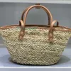 J Designer Basket Bags Leather Edge Lafite Grass Woven Bag Womens Crossbody Beach Handbags