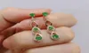 Stud Fashion Long Strand Water Drop Natural Green Emerald Earrings Natural Gemstone 925 Silver Woman Party Gift Jewelry 2210228407566