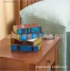 Decorative Objects Figurines New STAINED GLASS STACKED BOOKS LAMP Colored Resin Stacking Book Light T240306