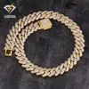 2024 modische Hip Hop 20mm Kette S925 Silber Gelb Gold Überzogene Diamant Moissanit Kette Männer Cuban Link Moissanit Halskette