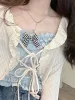 Camis Kosahiki Kawaii Candy Color Crop Top Kobiety Japońska Lolita Sweet Tank Boe Ruffle Short Tee Shirt All Meating Cute S Summer
