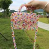 Sacos de noite Jelly Acrílico Frisado Saco Ins Colorido Pérola Cristal Handmade Crossbody Mulheres 2024 Personalizado Verão Senhoras Bolsa