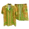 Męskie dresy męskie kwiatowy nadruk hawajskie zestawy koszuli 2024 Summer krótkiego rękawu spodenki plażowe streetwear swobodny garnitur 2 sztuki