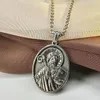 Pendentif Colliers Acier inoxydable San Benito Collier pour hommes Femmes Or / Argent Couleur Métal St Benoît Médaille Collier Bijoux Religieux