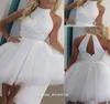 Sparkly White Halter Prom Dress Custom Made Sexy Ball Gown Zipper Back Party Gown Plus Size8788068