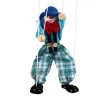 Party Favor 25 cm rolig fest vintage färgglad dragsträng docka clown trä marionette handcraft gemensam aktivitet doll barn barn gåvor 0306