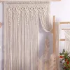 手で織られたマクラメの壁吊りタペストリードアカーテンコットンアートタペストリー自由boho装飾ボヘミアウェディングバックドロップウォールハンギング240304